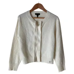 美品 24SS MARC JACOBS マークジェイコブス PILLED HOOK&EYE CARDIGAN ピリング加工 ニットカーディガン M ホワイト レディース 古着 中古 USEDのサムネイル