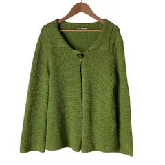 美品 J&M DAVIDSON ジェイアンドエム デヴィッドソン コットンニットカーディガン S グリーン レディース 古着 中古 USEDのサムネイル