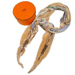HERMES エルメス シルク スカーフ 森の狩猟 プリーツ加工 - メルカリ