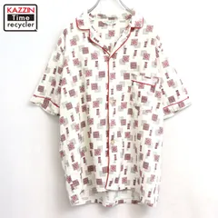 70s USA製 vintage Sears 総柄 パジャマシャツ メンズ Lサイズ相当のサムネイル