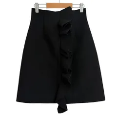 美品 MSGM エムエスジーエム ラッフルフリル ひざ丈 トラペーズスカート ブラック レディース 古着 中古 USEDのサムネイル