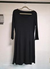 フォクシーニューヨーク ストレッチ フォーマルワンピース ロゴ 黒