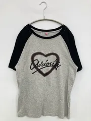 SHEIN シーイン Tシャツ/カットソー M グレー 前面プリント ミドル丈 半袖 クルーネック(丸首) レディース