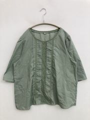 新品未使用！麻100% 五分袖 刺繍ブラウス ゆったり 涼しい 二の腕お尻 