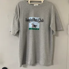 新品/在庫整理 レタリング プリンティング 半袖Tシャツ (グレー)のサムネイル
