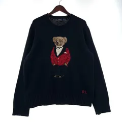 【中古品】 POLO RALPH LAUREN ポロ・ラルフローレン BLACK SWEATER WITH POLO BEAR ブラック セーター ウィズ ポロベア 長袖 トップス ニット 【147-260609-yo-09-tei】のサムネイル