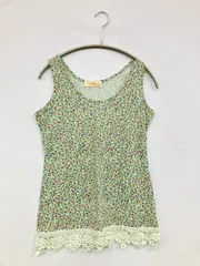 w closet ダブルクローゼット タンクトップ F ライトグリーン 花柄・ボタニカル柄 レース カップなし レディースのサムネイル