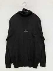 DUNLOP ダンロップ ニット/セーター M ブラック ナイロン カシミヤ ワンポイント ブランドロゴ ミドル丈 長袖 タートルネック/ハイネック メンズ レディースのサムネイル