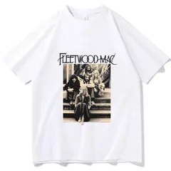 ロックバンド フリートウッド・マック プリント Tシャツ 半袖 メンズ カジュアル ストリート 通勤通学 ホワイトのサムネイル