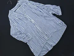 GLOBAL WORK グローバルワーク ストライプ ブラウス シャツ sizeS/白ｘ青 ■◇ レディース