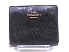 COACH コーチ C2862 レザー スナップ ウォレット 二つ折り 財布 黒 ■■ メンズのサムネイル