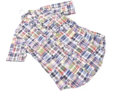 BROOKS BROTHERS ブルックスブラザーズ チェック パッチワーク ボタンダウン ラウンドヘム シャツ sizeM/紺 ■◆ メンズのサムネイル