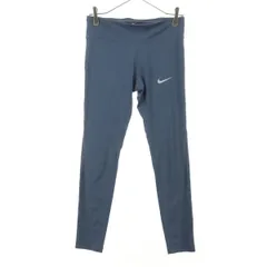 美品 NIKE ナイキ スウォッシュ トレーニング レギンス M ネイビー タイツ メッシュ レディース 古着