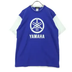 YAMAHA ヤマハ プリント バイカラー 半袖 Tシャツ FREE ブルー メンズ 古着のサムネイル