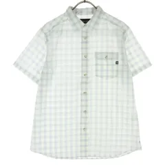 美品 MARMOT マーモット チェック柄 半袖 シャツ XL ブルー系 レディース 古着のサムネイル