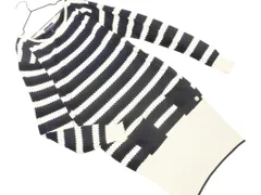 EMPORIO ARMANI エンポリオアルマーニ JEANS ボーダー 長袖 ニット ワンピース size42/アイボリーｘ紺 ■◇ レディースのサムネイル