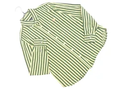 PEARLY GATES パーリーゲイツ ゴルフ ストライプ ボタンダウン シャツ size2/緑ｘライトイエロー ■◇ レディースのサムネイル