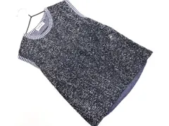 HIROKO BIS ヒロコビス 総レース 切替 ノースリーブ ニット セーター size9/紺 ■◆ レディースのサムネイル
