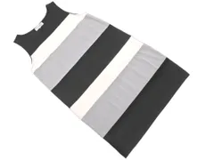 新品 LIMITED EDITION リミテッドエディション by ATSURO TAYAMA ノースリーブ ボーダー ワンピース size40/黒ｘグレーｘアイボリー ■◆ レディース
