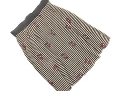 SONIA RYKIEL ソニアリキエル ボーダー プリーツ スカート size40/ベージュｘ黒 ■◇ レディースのサムネイル