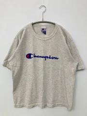 Champion チャンピオン Tシャツ/カットソー MEDIUM グレー 前面プリント ブランドロゴ ミドル丈 半袖 クルーネック(丸首) メンズ レディース
