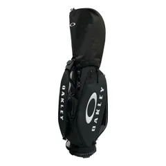 中古 オークリー OAKLEY キャディバッグ  ブラック 黒 カート式 ショルダーベルト付き ブランドロゴ 9.5型 スポーティのサムネイル
