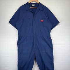 Dickies つなぎ オールインワン 半袖 ビッグシルエット 青 46/48 
