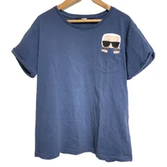 良品 KARL LAGERFELD カールラガーフェルド ポケットTシャツ L ネイビー レディース 古着 中古 USEDのサムネイル