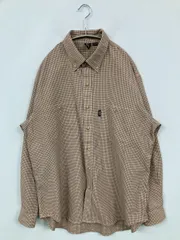 SIERRA DESIGNS シエラデザインズ シャツ/ブラウス XL ベージュ チェック柄 ワンポイント ミドル丈 長袖 ボタンダウン メンズのサムネイル