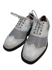 フットジョイ FootJoy スパイク 靴 ゴルフ シューズ チェック 千鳥格子 サイズ 25.5 黒 白 QQQのサムネイル
