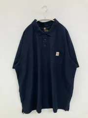 Carhartt カーハート ポロシャツ 2XL ネイビー 無地 ワンポイント ブランドロゴ 半袖 メンズのサムネイル