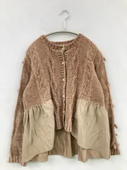 re.verofonna カーディガン/ボレロ 38 ベージュ ニット ナイロン 無地 その他総柄 ミドル丈 長袖 レディースのサムネイル