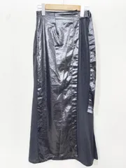 Ezick ANNONIM エジックアノニム グロッシーサテン グリッター コンビ ロング スカート sizeF/黒 ■■レディースのサムネイル
