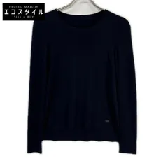 FOXEY　フォクシー　30525 ダークネイビー ロゴプレート サイドスリットウールニット　38のサムネイル