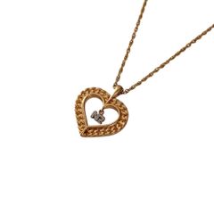 CABOUCHON アンティーク美品 ブラウンコードハート型ネックレス - メルカリ