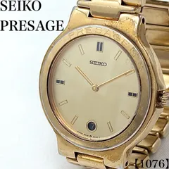 稼働品 Working item セイコー SEIKO 腕時計 メンズ Men's クォーツ Quartz 型番 9539-6000 プレサージュ PRESAGE ゴールド文字盤 デイト ヴィンテージウォッチ アンティーク 1076のサムネイル