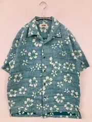 Quash クワッシュ シャツ/ブラウス M ブルー コットン 花柄・ボタニカル柄 その他総柄 ミドル丈 半袖 オープンカラー メンズのサムネイル
