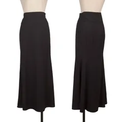ヨウジヤマモト ファムYohji Yamamoto FEMME ウールギャバフレアロングスカート 紺Sのサムネイル