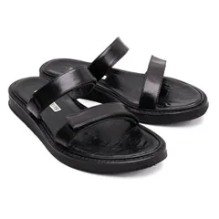 アンドゥムルメステールANN DEMEULEMEESTER ダブルストラップレザーサンダル 黒35(22.5位)のサムネイル