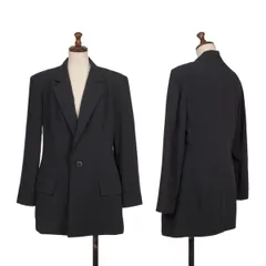 ヨウジヤマモト ファムYohji Yamamoto FEMME ウール混切替デザインジャケット 紺Mのサムネイル