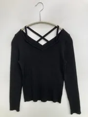 BODY DRESSING ボディドレッシング ニット/セーター S ブラック 無地 ショート丈 ミドル丈 長袖 Vネック オフショルダー レディースのサムネイル