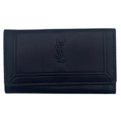 美品 Yves Saint Laurent イヴサンローラン レザーキーケース 4連 カサンドラロゴ YSL 三つ折り ダークネイビー ゴールド ヴィンテージ ユニセックスのサムネイル