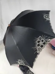 ピエール カルダン 花刺繍 ブラック 高級日傘 新品のサムネイル
