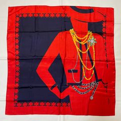 2604-261｜シャネル スカーフ シルク レッド - メルカリ