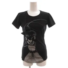 スポーツマックスコード マックスマーラ SPORTMAX CODE Tシャツ S 黒 ブラック 半袖 ラウンドネック イラストプリント /SC ■GY06のサムネイル