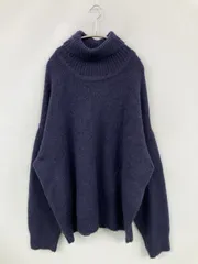 MUHET ミュエ ニット/セーター LL ネイビー ニット 無地 ミドル丈 長袖 タートルネック/ハイネック レディースのサムネイル