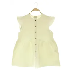 ユナイテッドアローズ UNITED ARROWS ペプラム フリルスリーブ ニットベスト ホワイト /MY ■OS