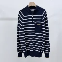 S+級 / 56 BRUNELLO CUCINELLI(ブルネロクチネリ) ストライプ ハーフジップ ニットのサムネイル