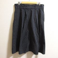 マーガレットハウエルコットンリネンストライプタックスカート0サイズ