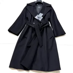 タグ付未使用級 MaxMara バージンウール100% ロングコート 40 黒のサムネイル